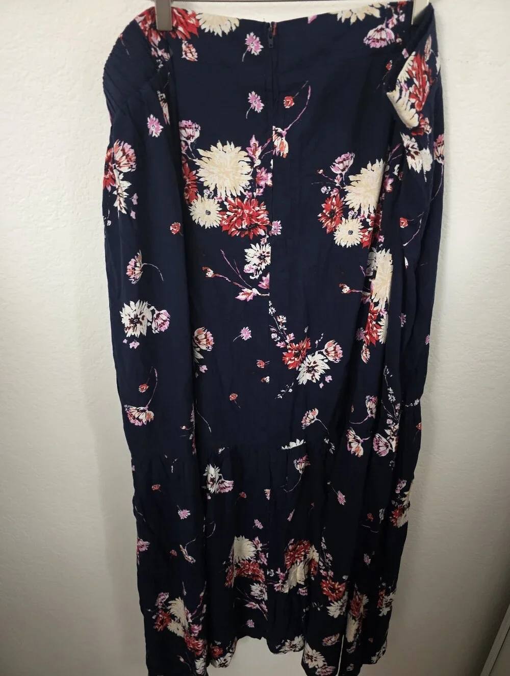 NWT Torrid Navy Floral Button Front Back Zip Stretch Challis Maxi Skirt